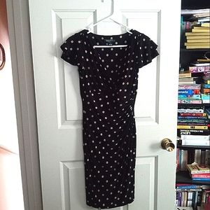 Ralph Lauren Polka Dot Faux Wrap Dress